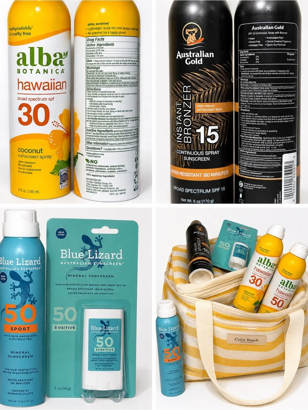 Summer Beach Tote SPF 30 & 50 Blue Lizard Alba Botanica Australian Gold - Picture 1 of 4